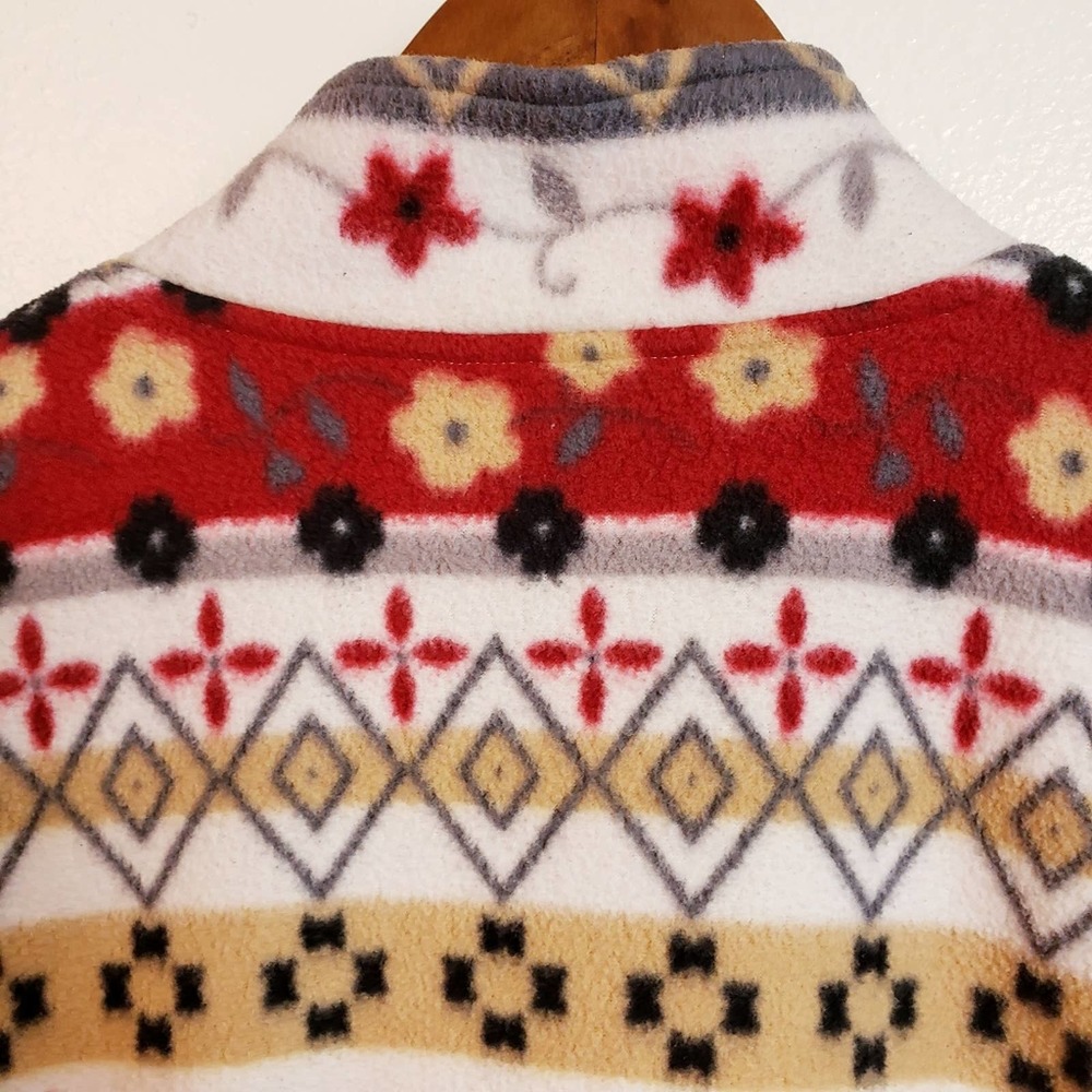Alfred Dunner Womens Full Zip Floral Azteca Printed Fleece Jacket Sz XXL Used - Picture 4 of 13